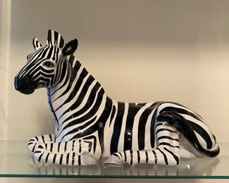 Large ceramic zebra