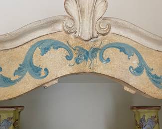 Painted French armoire w/chicken wire panels