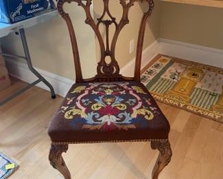 Antique chair w/needlepoint seat