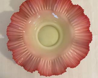 Antique art glass brides bowl