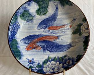 XL porcelain Koi charger