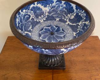 LARGE blue & white compote