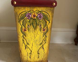 Hand painted wood umbrella stand