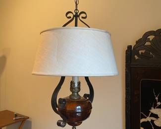 Vintage hanging swag lamp