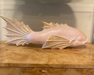 Large carved wood fish