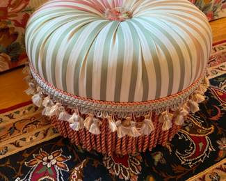 Antique upholstered tuffet