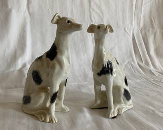 Pair ceramic hounds