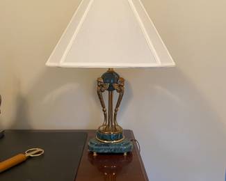Brass & marble lamp