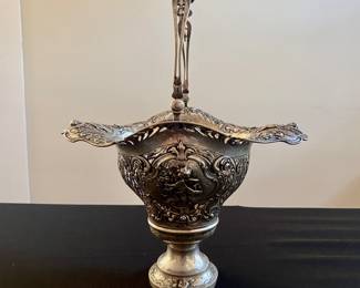 Antique sterling silver basket