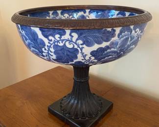 LARGE blue & white compote