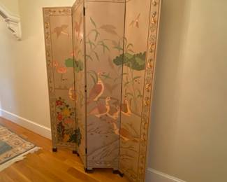 Four panel folding screen