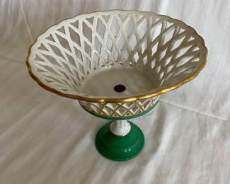 Antique porcelain basket compote