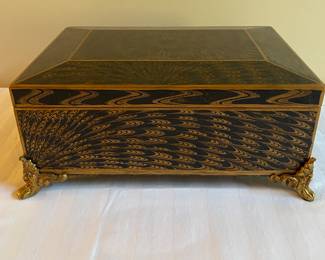 Maitland Smith box - gold painting - ormolu feet