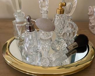 Waterford and the r crystal perfume bottles