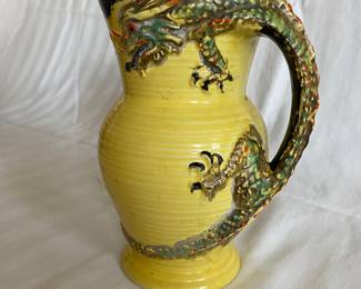 Antique dragon handle pitcher