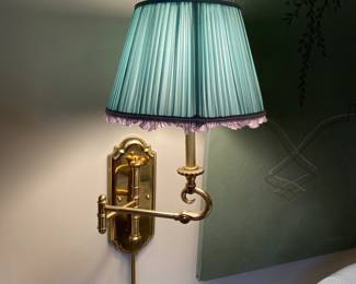 Pair brass wall lamps
