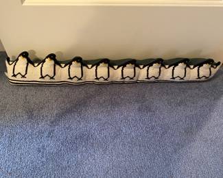 Needlepoint penguin door snake