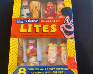 Vintage Paramount Walt Disney Character Christmas Lights in original box
