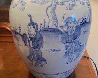 Blue & white ginger jar lamp