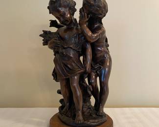 Maitland Smith boy & girl sculpture