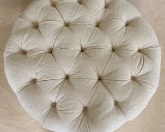 Round upholstered ottoman - PRISTINE!