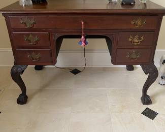 Vintage mahogany Chippendale style desk