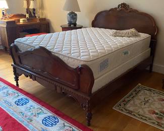 Antique walnut double bed