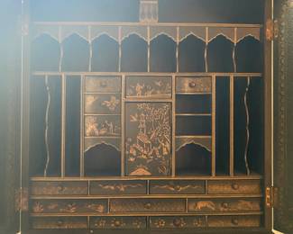 Miniature Maitland Smith chinoiserie secretary desk - exquisite!
