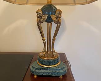 Brass & marble lamp