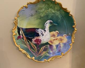 Hand painted & signed Limoges porcelain charger