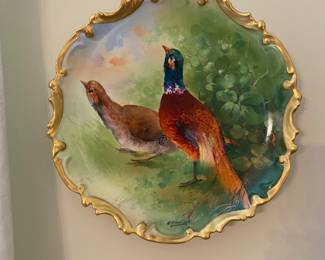 Hand painted & signed Limoges porcelain charger