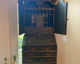 Miniature Maitland Smith chinoiserie secretary desk - exquisite!