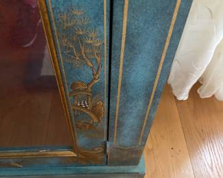 EXCELLENT Chinoiserie display cabinet - 7'7"