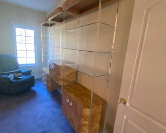 1970s Lucite and Laminate Modular Wall Unit