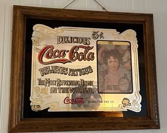 Vintage Coca Cola Sign / Mirror “Relives Fatigue”
