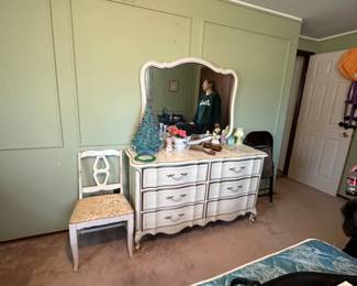 French Provincial dresser w/ Mirror & Chair