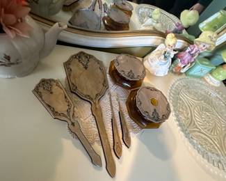 Vintage Celluloid Vanity Set