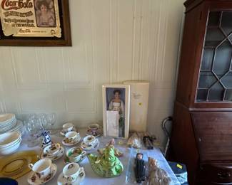 Fine Bone China Tea Cups; Vintage Dolls