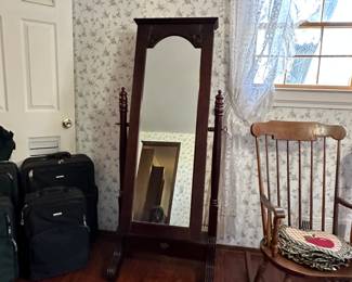 Freestanding Mirror & Jewelry Box Combo