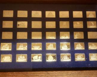 50 PC Silver Sailing Ships complete set. 