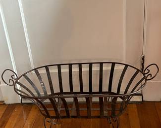 Large Iron Basket on Legs with Handles!