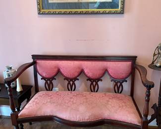 Unusual upholstered settee!