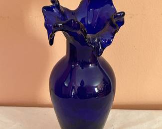 Ruffled Vase in Cobalt Blue....beautiful!