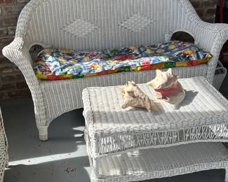 Wicker loveseat and table!