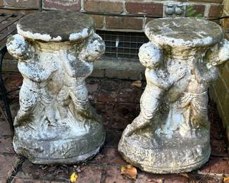 PAIR of antique garden stands!