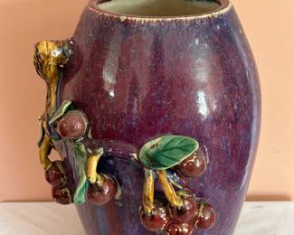 Large vase with cherries....