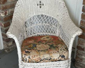 Antique wicker rocking chair!
