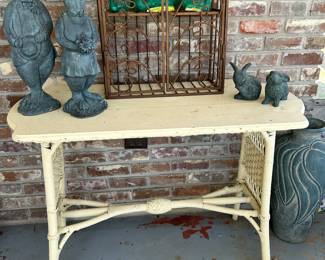 Antique wicker table.....very unusual!