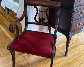 Harp Arm Chair with Velvet Seat