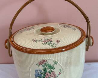 Lidded Cookie Jar with Woven Handle